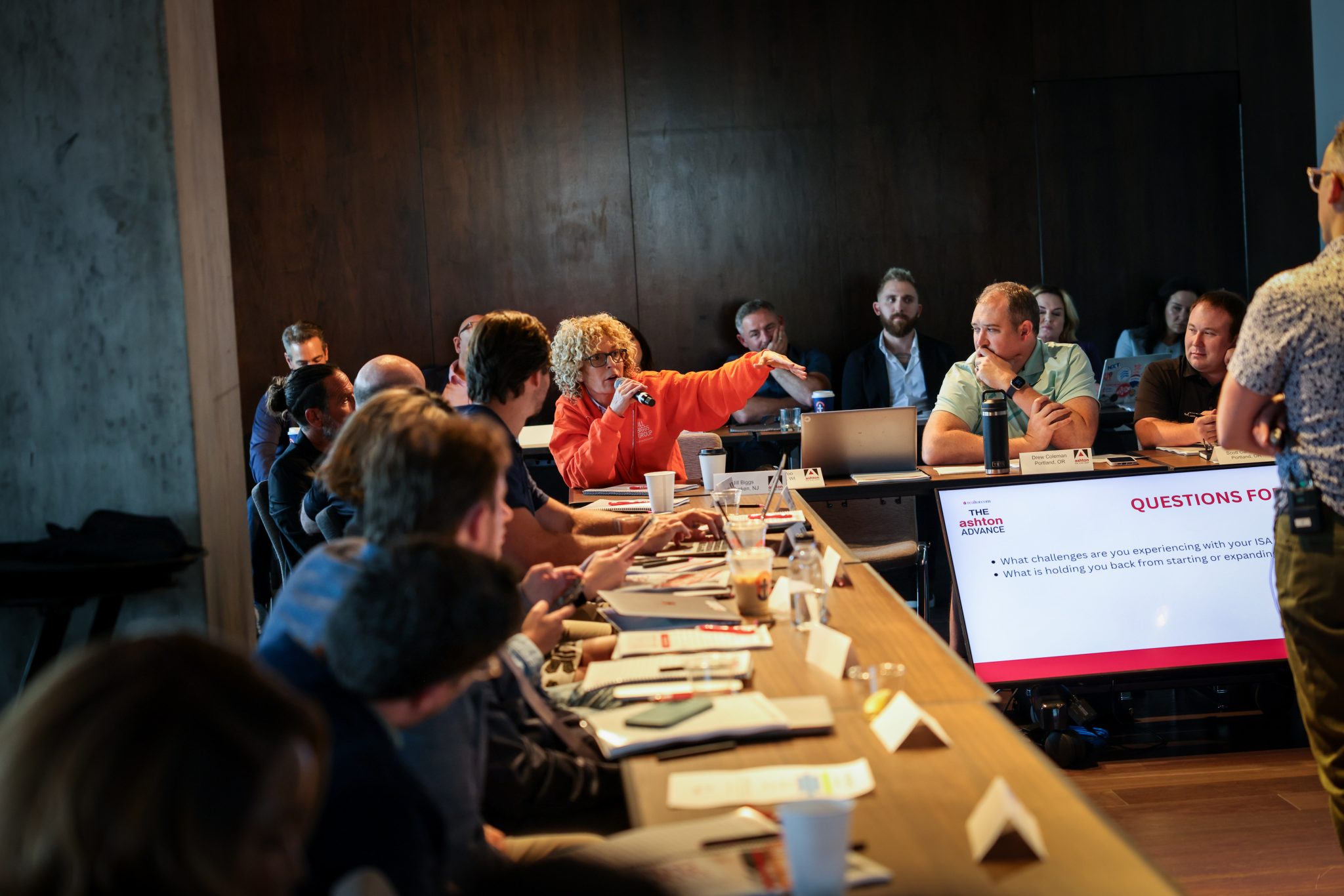 Corporate event audience Q&A discussion training seminar Events by Aubrie