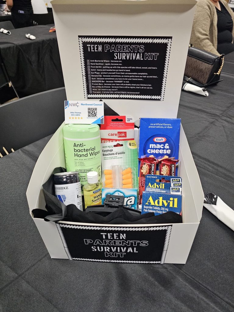 teen parents survival kit gift box funny party favor Aubrie